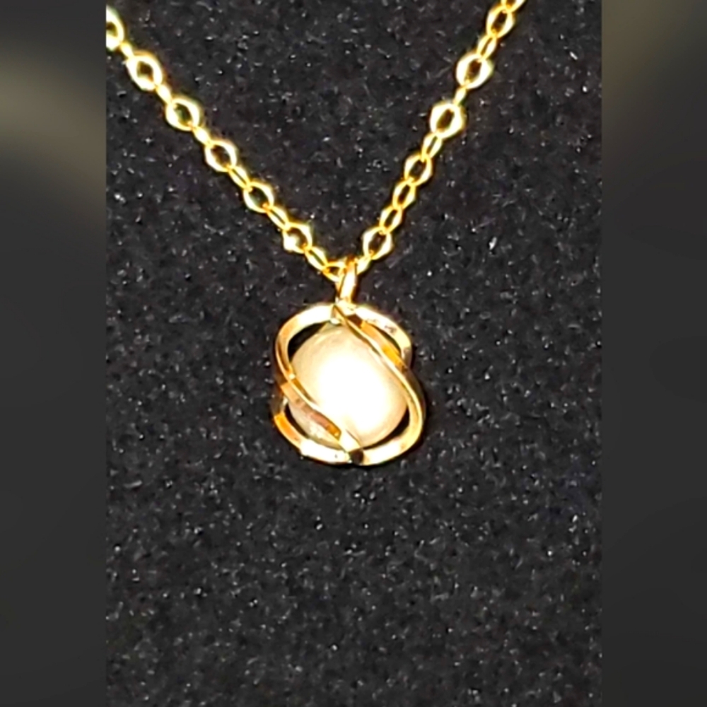 🗝Vtg Elegant Gold And Pearl Pendant Necklace 12k Gold Filled - Picture 4 of 5